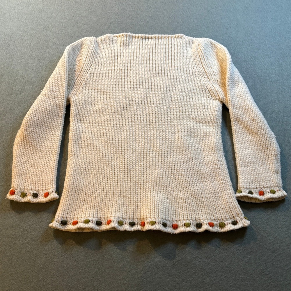 Esteve Sitamurt Chunky Knit Sweater Womens L Cream Alpaca Wool Blend Spain